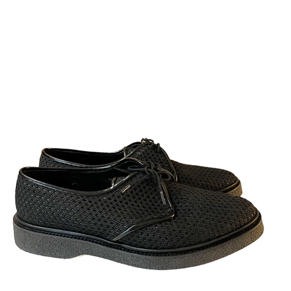 ADIEU PARIS TYPE 1 DERBY SHOE IN BLACK PERFORATED FABRIC Size 45 (US 12)